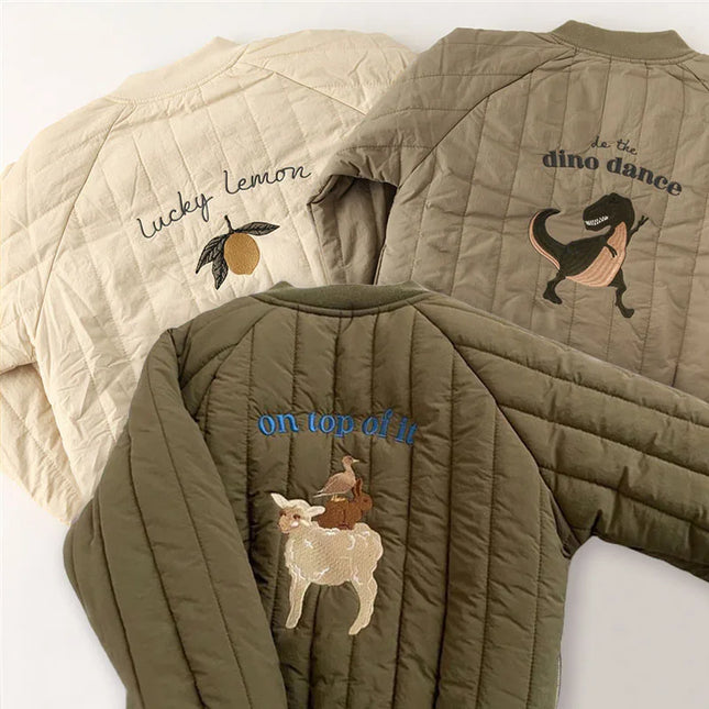 Mini Fashion winterjas | Comfortabele katoenjas met broderie | Warme kinderkleding | Verkrijgbaar in meerdere kleuren en maten | Praktische details kindermode | Baby & peuter bovenkleding