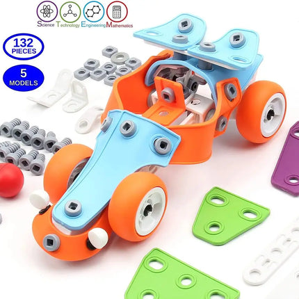 STEM Constructieset | Creatief Ontwerpen | 132 Onderdelen | Educatief Speelgoed | Innovatief Bouwen