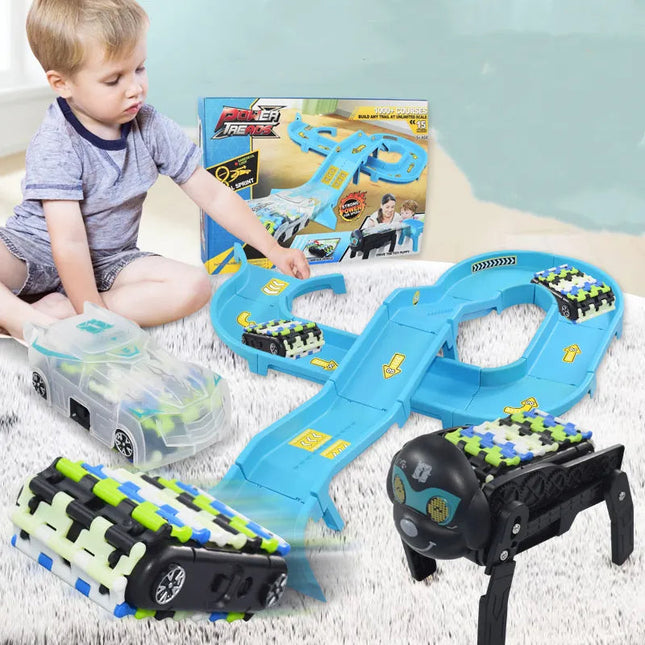Robot Auto Racebaan | Elektrische Speelgoedvoertuigen voor Kinderen | Inclusief Robothond | Interactieve Speelset voor Binnen en Buiten | Verbeter Motorische Vaardigheden | Creatieve Ontwikkeling
