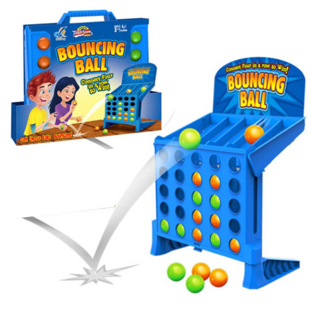 BouncyBall Gezelschapsspel | Springende Ballen 4-op-een-rij | Educatief Spel Voor Kinderen En Ouderen | Concentratie En Reactievermogen Verbeteren | Compleet Spel Inclusief 25 Speelballen