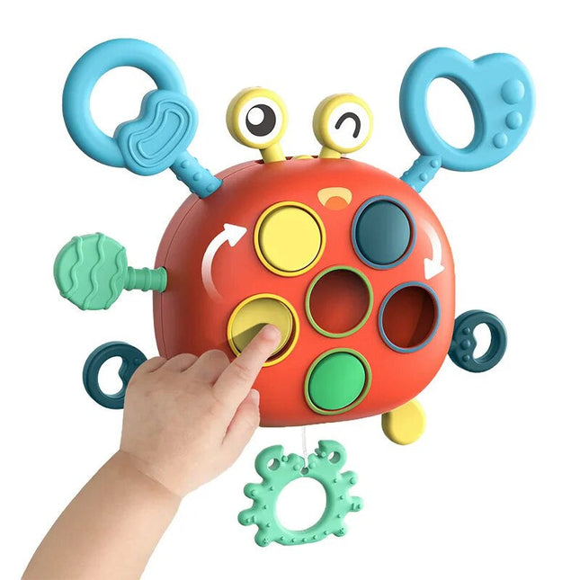 Sansekrabbe Sensorisch Speelgoed | Motorische Ontwikkeling | Montessori Inspiratie | Silicone | Kinderen 3+ | Leren Kleuren en Vormen | Hand-Oog Coördinatie | BPA-vrij | Veilig en Duurzaam