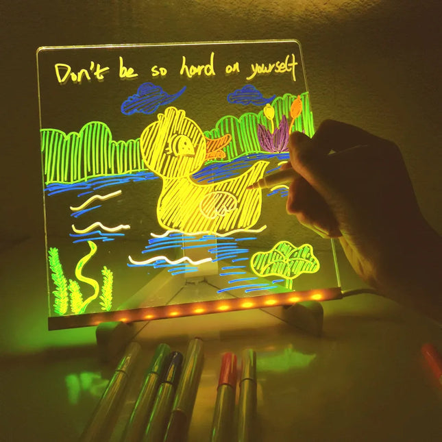 Tekenlicht | Creatieve Speeltablet met LED | USB Oplaadbaar Kunstbord voor Kinderen | Nachtverlichting