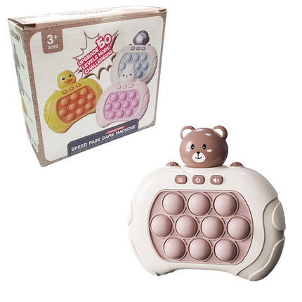 Batterij aangedreven Pop Game Animal Spelcomputer | Bærbare Reaktiesnelheid Test | Kindvriendelijk Design | Verbeterde Concentratie en Coördinatie | Inclusief 10 Lichtgevende Pop Bubbels