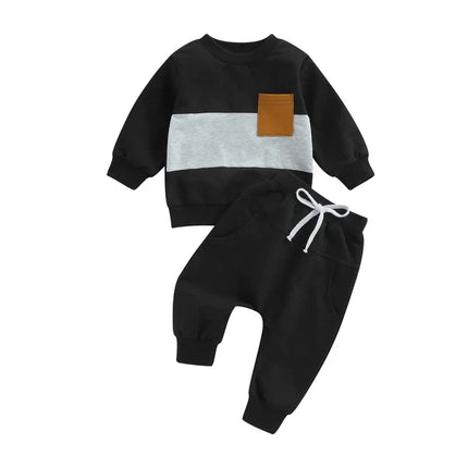 Peuterspeelpakje | Zachte Joggingoutfit Baby | Contrasterende Design | Maat 6mnd-5jr | Comfortabele Kleding Set