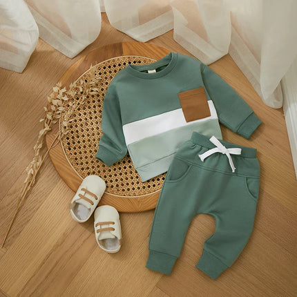 Peuterspeelpakje | Zachte Joggingoutfit Baby | Contrasterende Design | Maat 6mnd-5jr | Comfortabele Kleding Set
