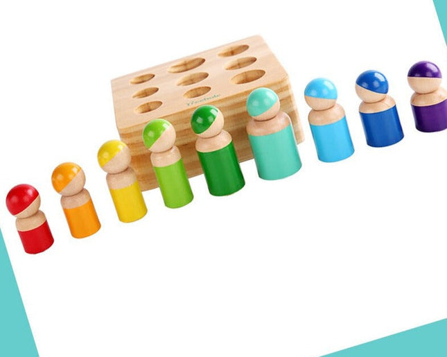 Educatief Houten Sorteerspel | Peuterspeelgoed 2-3 Jaar | Kleuren en Vormen Herkenning | Motorische Ontwikkeling | Veilig Houtmateriaal | Kindvriendelijk Montessori Leerzaam Speelgoed
