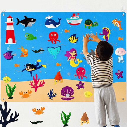 Educatief Speelbord | Filtmateriaal Speelgoed | 75x105 cm | Inclusief 30-50 Stickers | Herbruikbaar
