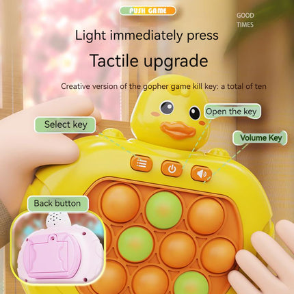 Batterij aangedreven Pop Game Animal Spelcomputer | Bærbare Reaktiesnelheid Test | Kindvriendelijk Design | Verbeterde Concentratie en Coördinatie | Inclusief 10 Lichtgevende Pop Bubbels