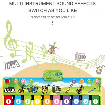 Interactieve Dansmat Voor Kinderen | Klavermat Met Geluidseffecten | Muzikale Speelervaring | Verbeter Motorische Vaardigheden | Slijtvaste En Vouwbare Mat | Kleurrijke Klavertangenten 36x110cm