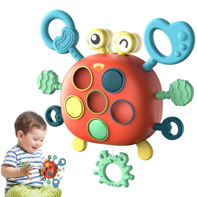 Sansekrabbe Sensorisch Speelgoed | Motorische Ontwikkeling | Montessori Inspiratie | Silicone | Kinderen 3+ | Leren Kleuren en Vormen | Hand-Oog Coördinatie | BPA-vrij | Veilig en Duurzaam