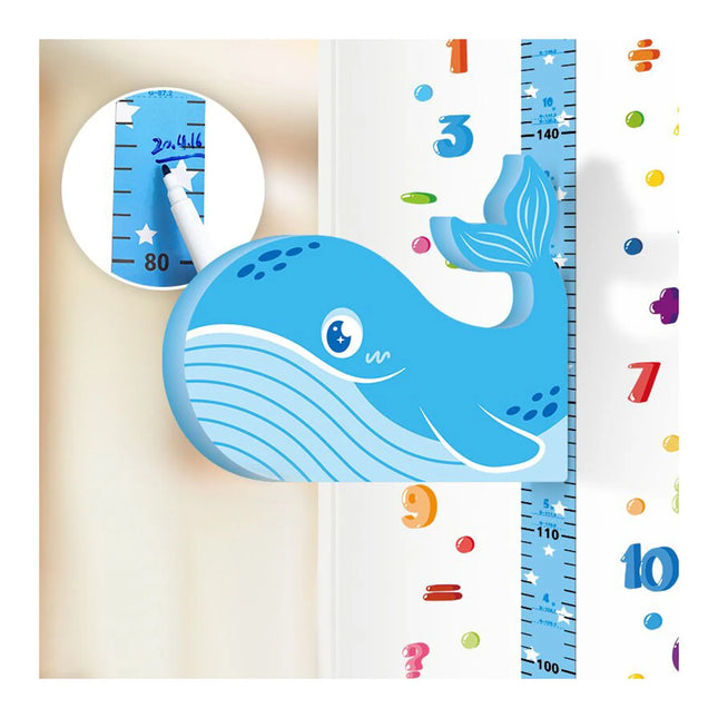 Magnetische kinder groeimeter | Dieren motief maatlint | Verplaatsbaar & kleurrijk | Geen wandbeschadiging