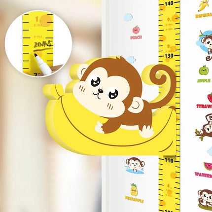 Magnetische kinder groeimeter | Dieren motief maatlint | Verplaatsbaar & kleurrijk | Geen wandbeschadiging