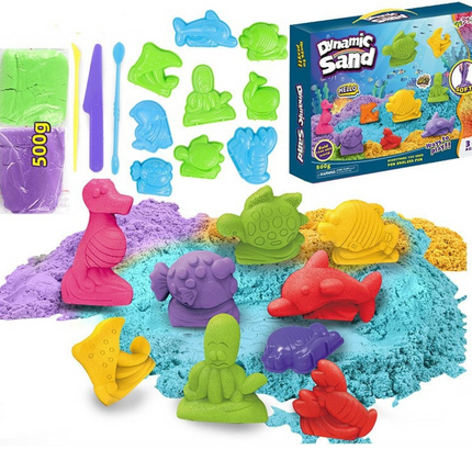 Kinetisch Speelzand Creatief | Dino | Koken | Zee | 500g Speelplezier | Hersenontwikkeling | 3+ | Eindeloos Vormgeven