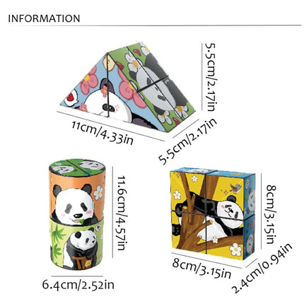 3D Panda Draaikubus | Magnetische Stressverlichtende Kubus | Educatief Speelgoed | Duurzaam Design