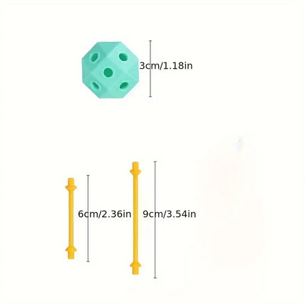 3D Bouwset Kinderen | Flexibele Kralen en Staven | Creatief Spel | Geometrische Vormen Maken | Motoriek Ontwikkeling | Kleurige Deelset met Opbergdoos | Veilige ABS-Plastic 75-150-240 Stuks
