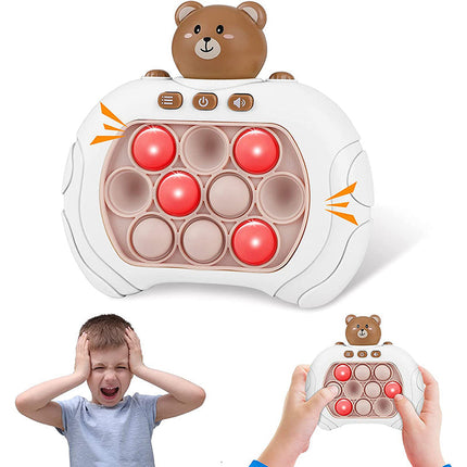 Batterij aangedreven Pop Game Animal Spelcomputer | Bærbare Reaktiesnelheid Test | Kindvriendelijk Design | Verbeterde Concentratie en Coördinatie | Inclusief 10 Lichtgevende Pop Bubbels