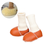 Baby Pantoffels | Antislip | Warm Binnenvoering | Winter | Eenvoudig Aantrekken | Katoen, Wol, Leder
