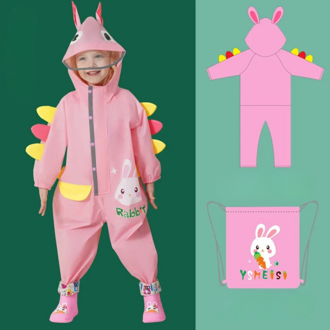Kinder Regenponcho | Praktische Regenbescherming | Waterdicht Polyester | Inclusief Opbergtas | Makkelijk Aan te Trekken | Verschillende Maten | Van 9 Maanden tot 8 Jaar | Comfortabel en Duurzaam