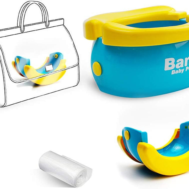 Travel Potty™ Voor Baby's en Peuters | Draagbaar Toilettrainer | Compact en Opvouwbaar Design | Gemakkelijk Voor Onderweg | Hygiënisch en Eenvoudig Schoon te Maken | Inclusief Verwisselbare Zakjes
