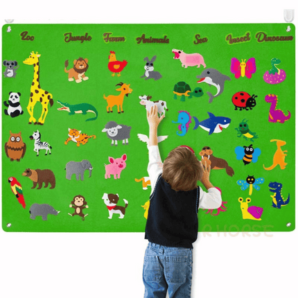 Educatief Speelbord | Filtmateriaal Speelgoed | 75x105 cm | Inclusief 30-50 Stickers | Herbruikbaar