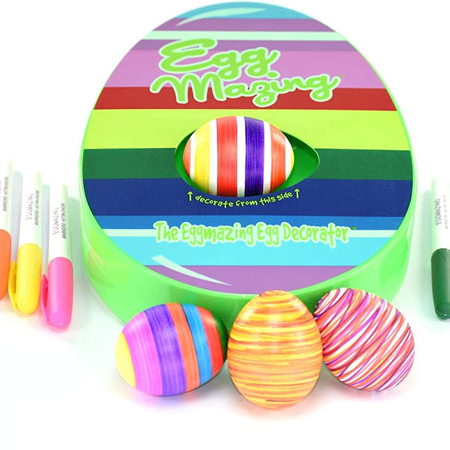 Paassfeer Decoratieset | Creatieve Paasdecoratie | Incl. 2 Draaiende Eieren en 8 Kleuren Pennen