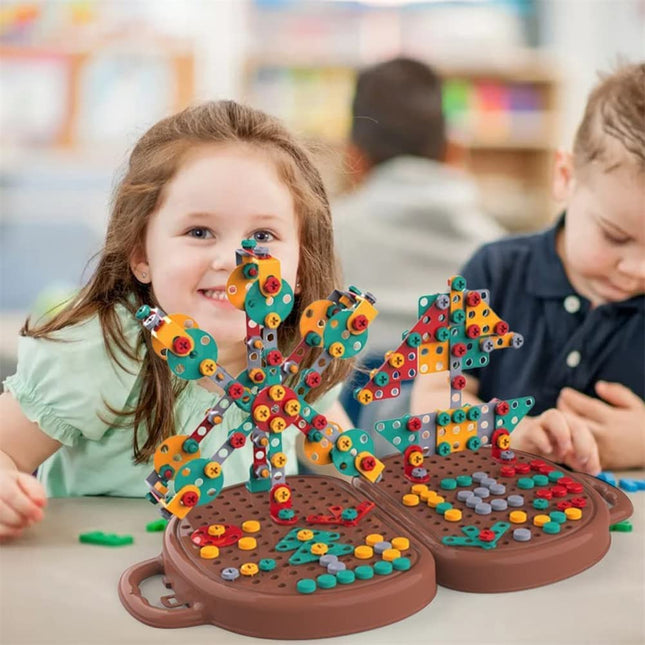 Kinderset Elektrisch Bouwen | Creatief Bouwspeelgoed Jongens Meisjes | Inclusief Bormachine | BPA-vrij | Leeftijd 5+
