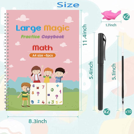 Kalligrafie Oefenboek Kinderen | Snel Leren Schrijven en Tekenen | Fijne Motoriek Ontwikkeling | Educatief Schrijfset met Cijfer- en Letteroefeningen | Perfect voor Peuters en Kleuters | 3+ Jaar