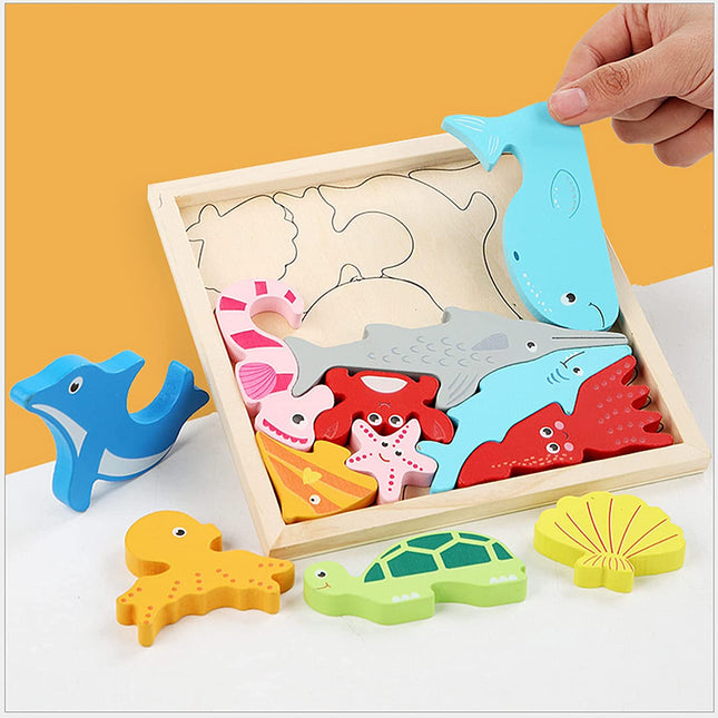 Woodn™ Kinderpuzzel | Houten Vormpjes | Educatief Speelgoed | Ontwikkeling Fingerfijnheid & Logica | Leeftijd 3+