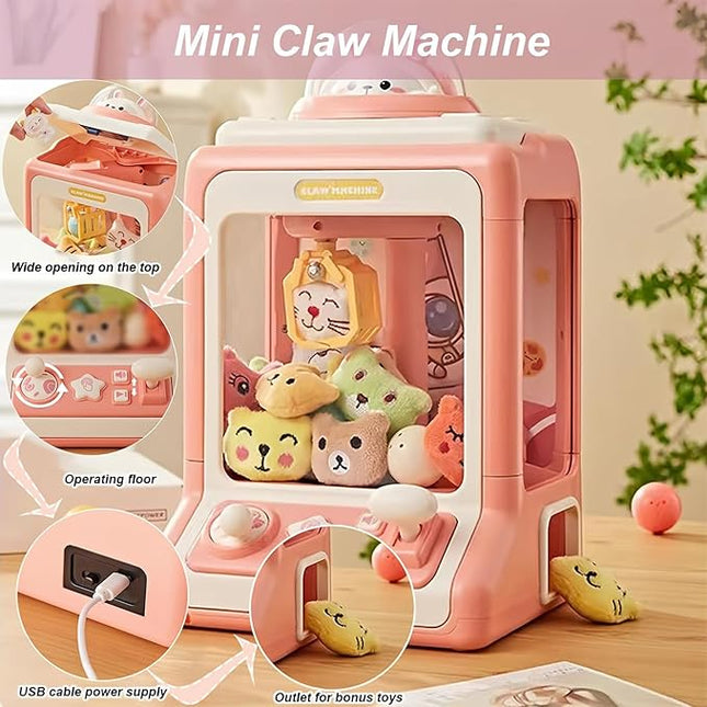 Kinderspeelgoed Claw Machine | Mini Kermisspel | Interactieve Speelautomaat Met Licht & Geluid | Oplaadbare Grijpautomaat | Geschikt Voor Binnenshuis | Educatief Spel Leeftijd 4+ | Cadeau Voor Kinderen
