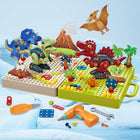 Dinosaurus Bouwset Kind | Elektrische Speelgoed Boremachine | Creatief Constructiespeelgoed | Motorische Ontwikkeling | Educatief en Duurzaam Bouwspeelgoed | Dino Thema Speelset