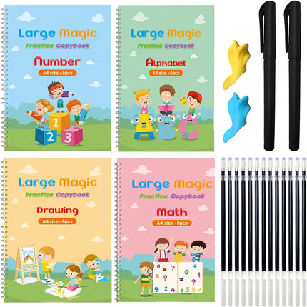 Kalligrafie Oefenboek Kinderen | Snel Leren Schrijven en Tekenen | Fijne Motoriek Ontwikkeling | Educatief Schrijfset met Cijfer- en Letteroefeningen | Perfect voor Peuters en Kleuters | 3+ Jaar
