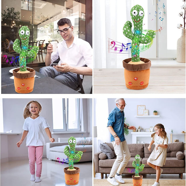 Dansende Cactus Speelgoed | Reagerend op Geluid | Interactieve Muziek & Beweging met LED-verlichting