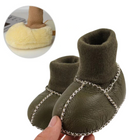 Baby Pantoffels | Antislip | Warm Binnenvoering | Winter | Eenvoudig Aantrekken | Katoen, Wol, Leder