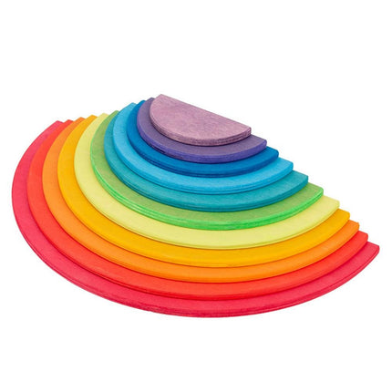 Halfronde Houten Schijven | Creatief Bouwen | Educatief Speelgoed | Duurzaam | Vrij Van Schadelijke Stoffen | Bevordering Technische Vaardigheden | Geschikt Vanaf 3 Jaar | 11 Stuks | Verschillende Kleuren