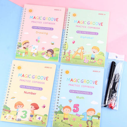 Kalligrafie Oefenboek Kinderen | Snel Leren Schrijven en Tekenen | Fijne Motoriek Ontwikkeling | Educatief Schrijfset met Cijfer- en Letteroefeningen | Perfect voor Peuters en Kleuters | 3+ Jaar