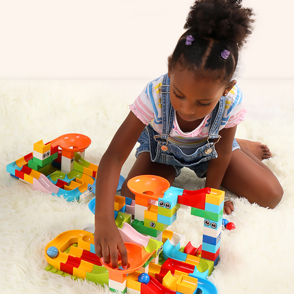 Bouwspeelgoed Set Kinderen | Knikkerbaan Bouwen | Creatieve Bouwstenen | Motorische Ontwikkeling | Educatief Speelgoed 3+ | Inclusief 168 Onderdelen | Duurzaam ABS Plastic | Stimuleert Creativiteit