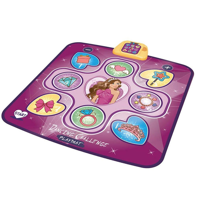 Interactieve LED Dansmat Kinderen | Muzikale Dans Speelgoed | Antislip & Opvouwbaar | Binnen & Buiten Gebruik | Educatief Speelgoed voor Motoriek & Coördinatie | Kleur Blauw | 90x90 cm