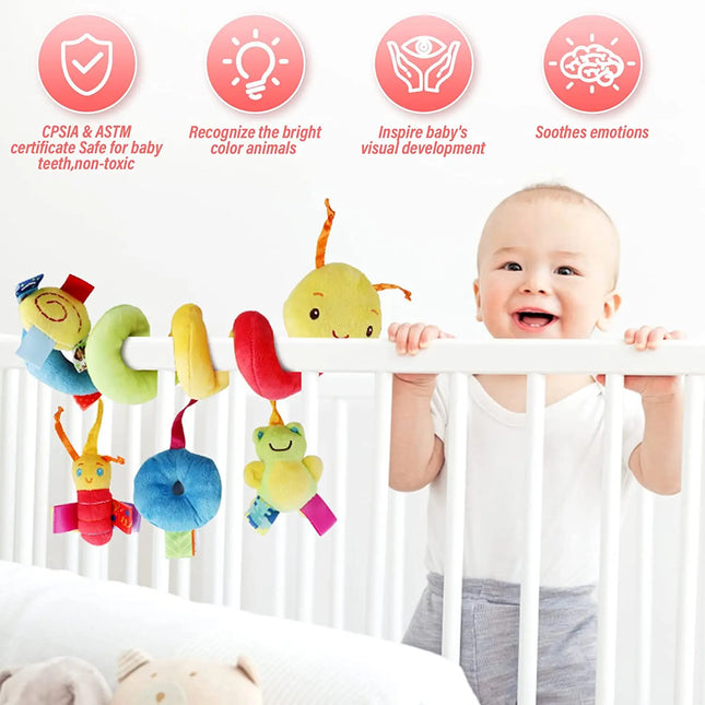 Kleurrijke Babyspiral | Speelgoed voor Kinderwagen & Autostoel | Flexibele Slang voor Ontwikkeling