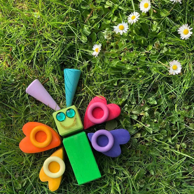 Woodn | Regenboog Bouwblokken Hout | Kleurrijke Educatieve Speelblokken | Veilig & Duurzaam | Ontwikkeling Motoriek & Creativiteit | Handgemaakt | Geschikt voor Alle Leeftijden | Keuze uit 81, 162, 324 Blokken