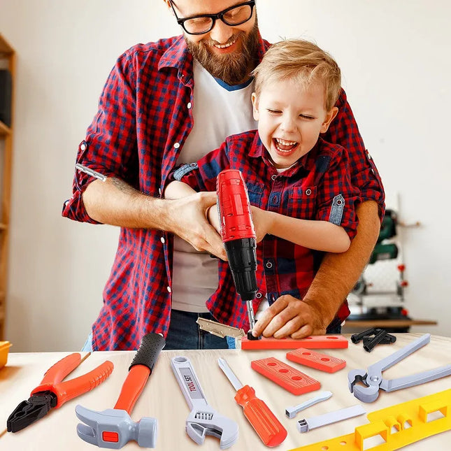 Junior Builders Elektrisch Speelgoed Gereedschap | Veilig en Duurzaam | Met Lichten en Geluiden | Bevordert Creativiteit en Vaardigheden | Inclusief Boormachine, Zaag, Hamer en Accessoires