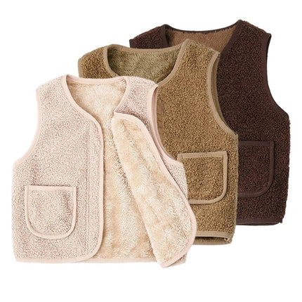 Baby Vest | Warme Comfort | Lammelook | V-Hals | Voor Baby's en Peuters | Ideaal voor Koude Dagen | Zacht en Trendy | Veelzijdig en Geschikt voor Binnen en Buiten | Eenvoudig te Combineren | Verschillende Maten