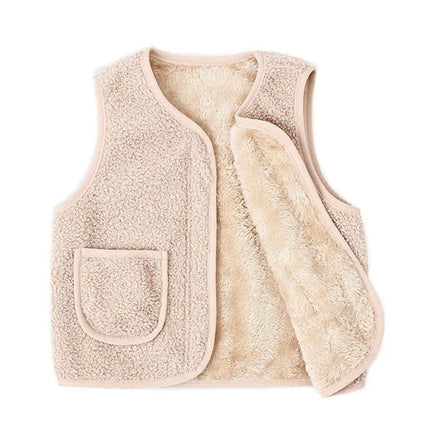 Baby Vest | Warme Comfort | Lammelook | V-Hals | Voor Baby's en Peuters | Ideaal voor Koude Dagen | Zacht en Trendy | Veelzijdig en Geschikt voor Binnen en Buiten | Eenvoudig te Combineren | Verschillende Maten