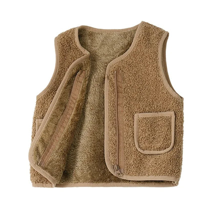 Baby Vest | Warme Comfort | Lammelook | V-Hals | Voor Baby's en Peuters | Ideaal voor Koude Dagen | Zacht en Trendy | Veelzijdig en Geschikt voor Binnen en Buiten | Eenvoudig te Combineren | Verschillende Maten