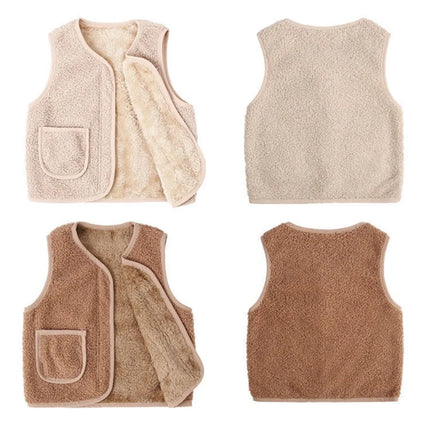 Baby Vest | Warme Comfort | Lammelook | V-Hals | Voor Baby's en Peuters | Ideaal voor Koude Dagen | Zacht en Trendy | Veelzijdig en Geschikt voor Binnen en Buiten | Eenvoudig te Combineren | Verschillende Maten