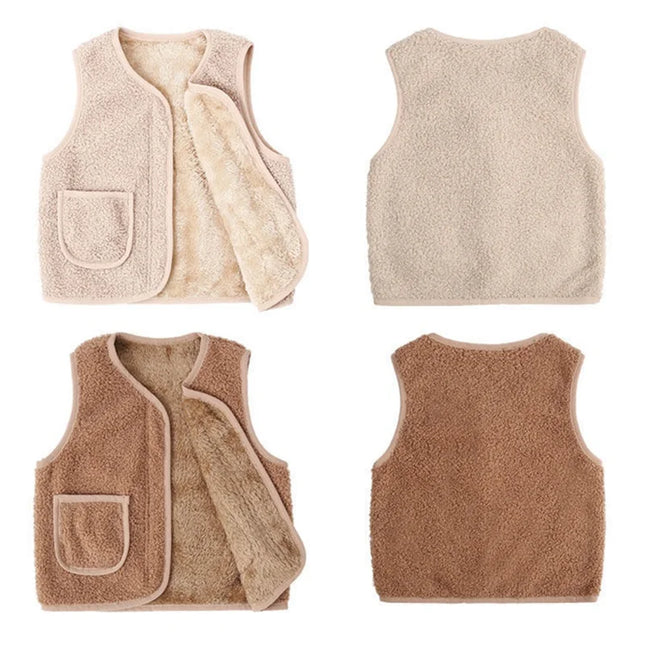 Baby Vest | Warme Comfort | Lammelook | V-Hals | Voor Baby's en Peuters | Ideaal voor Koude Dagen | Zacht en Trendy | Veelzijdig en Geschikt voor Binnen en Buiten | Eenvoudig te Combineren | Verschillende Maten