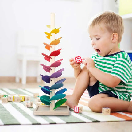 Houten Regenboogblokjes | Educatief Houten Speelgoed | Sensorisch Speelplezier & Motorische Ontwikkeling | Duurzaam Materiaal | Verschillende Maten | Creatief Kinderspeelgoed