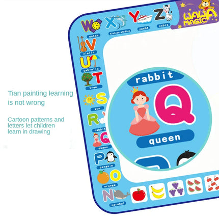 AquaMagic Tekenmat | Creatief Speelplezier | Waterteken Set | Inclusief Stencils & Pennen | Herbruikbaar & Onderwijsgericht | Groot Formaat 100x80 cm | Milieuvriendelijk Speelgoed