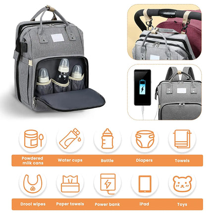 Rugzak Babyverzorging | Multifunctionele Luiertas | USB Oplaadpoort | Ergonomisch Design | Unisex