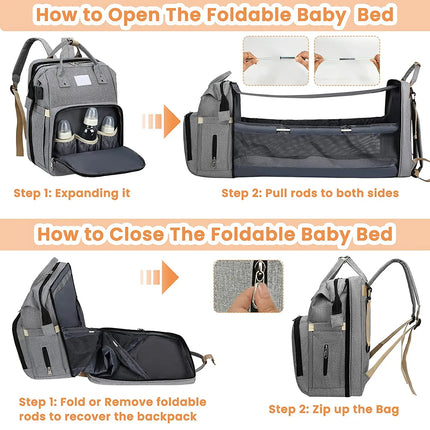 Rugzak Babyverzorging | Multifunctionele Luiertas | USB Oplaadpoort | Ergonomisch Design | Unisex