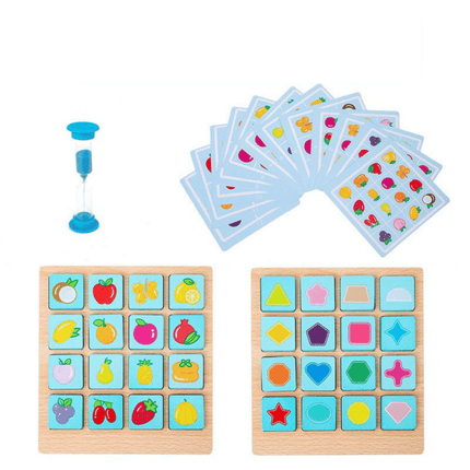 Houten memory spel | Educatief speelgoed kinderen | Dieren vormen kleuren | Geheugen ontwikkeling